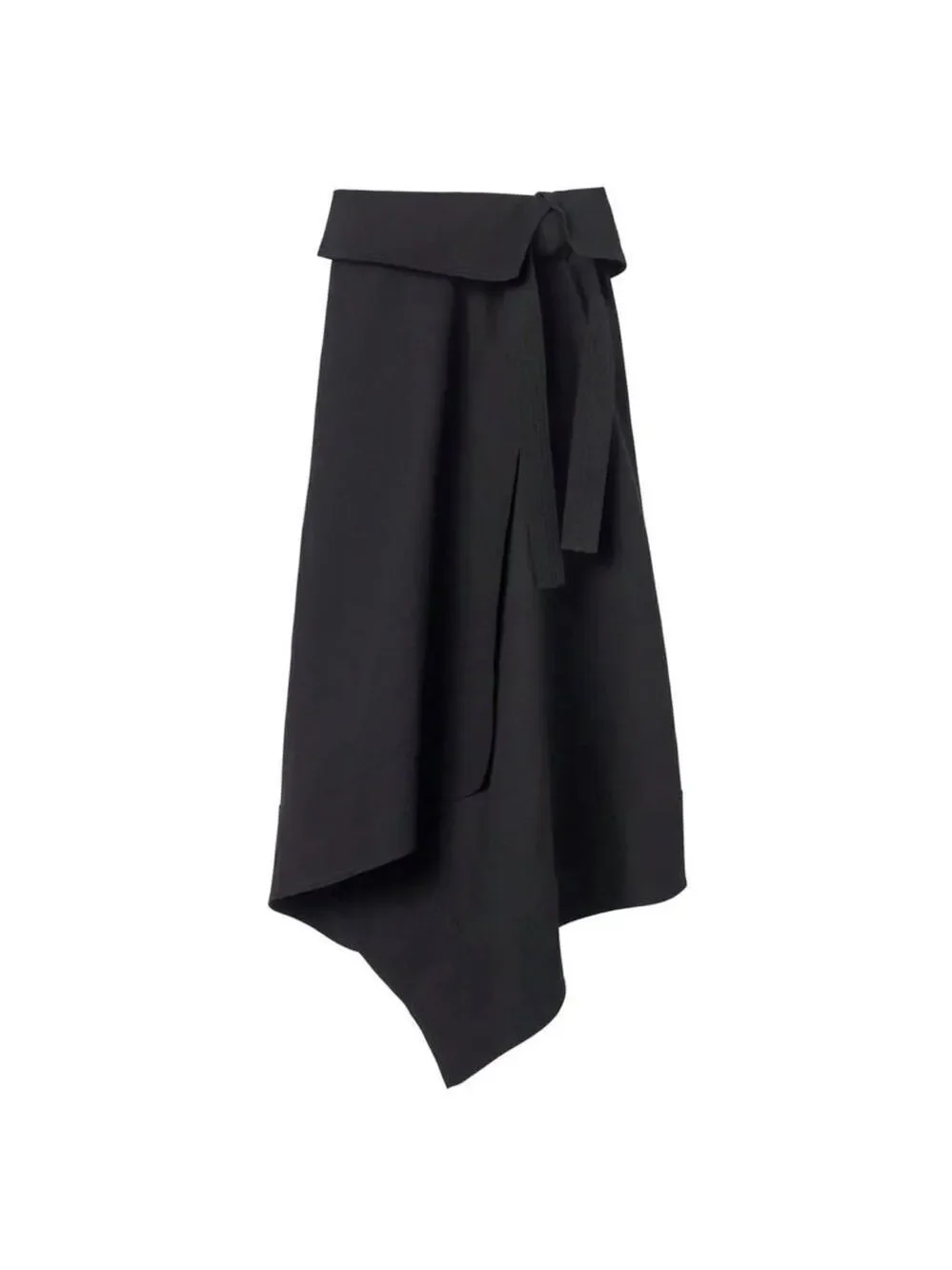 NEW A.L.C. Mackenzie Linen Midi Wrap Skirt Black Size 10